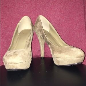 Tan suede heels